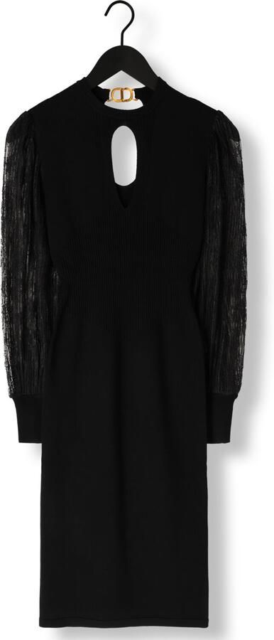 Twinset Elegante Zwarte Midi Jurk Black Dames - Foto 3