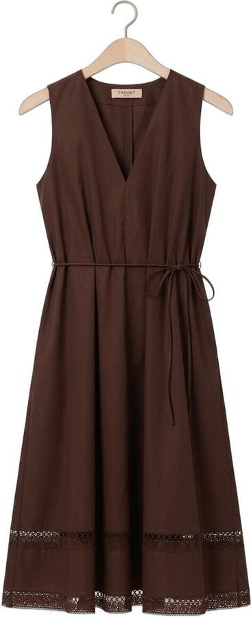 TWINSET MILANO Dames Jurken 261tt2250 Bruin - Foto 4