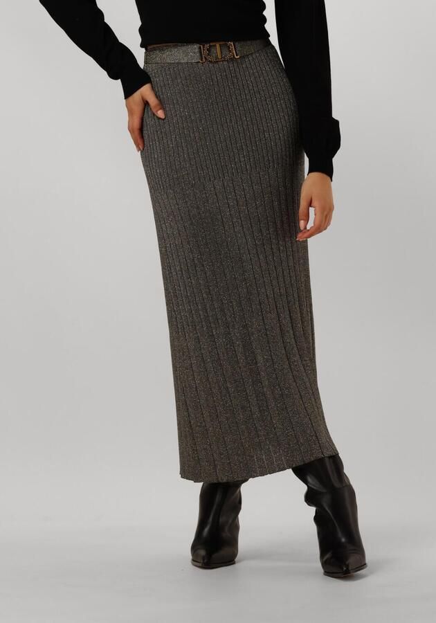 Twinset Beige Midi Rok met Geribbeld Vakmanschap Beige Dames - Foto 3