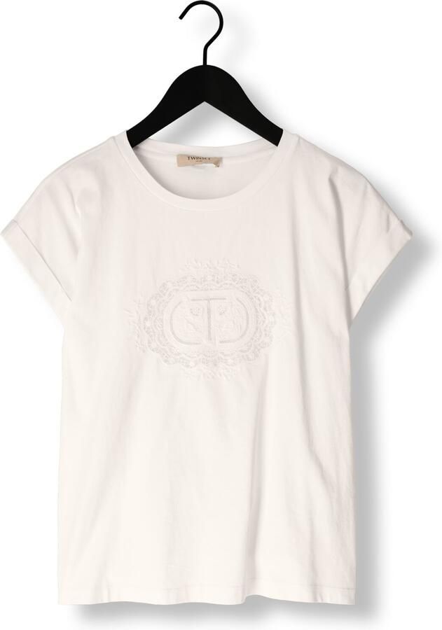 TWINSET MILANO Dames Tops & T-shirts Knitted T-shirt Ecru