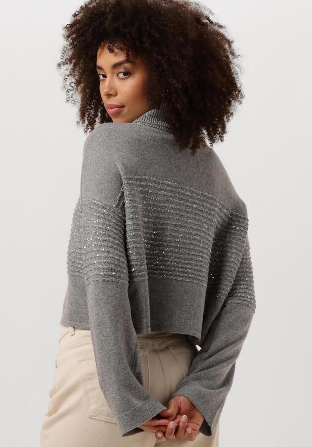 Twinset Grijze Paillet Sweater Dolcevita Lange Mouw Gray Dames - Foto 2