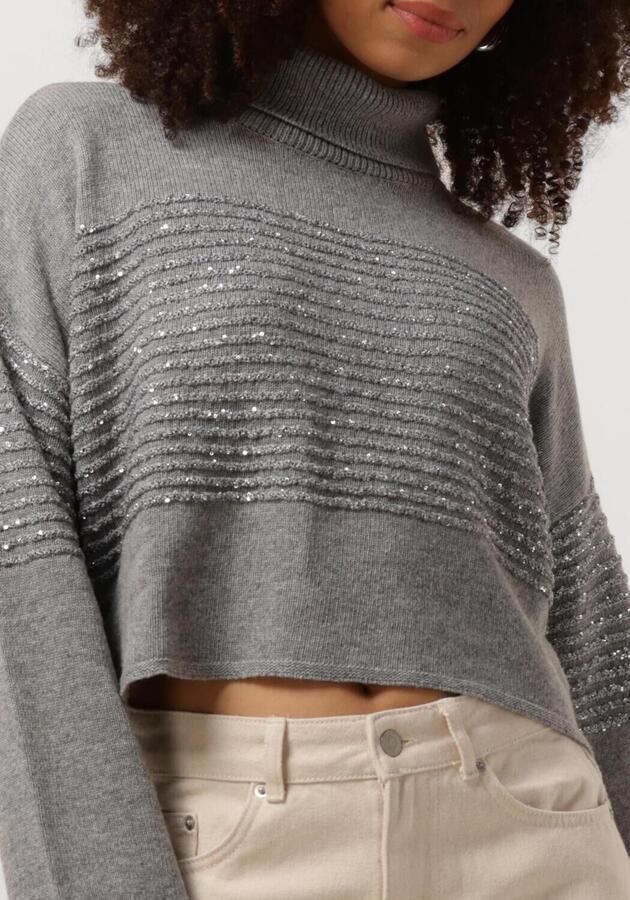 Twinset Grijze Paillet Sweater Dolcevita Lange Mouw Gray Dames - Foto 3