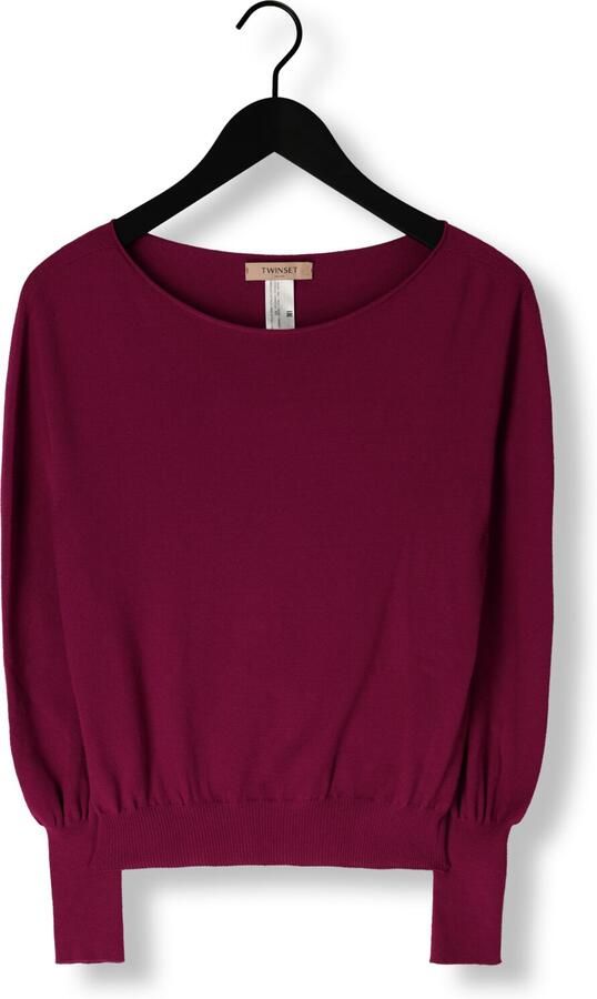 Twinset Rood Pruim Sweater Box Hals Boot Purple Dames - Foto 3