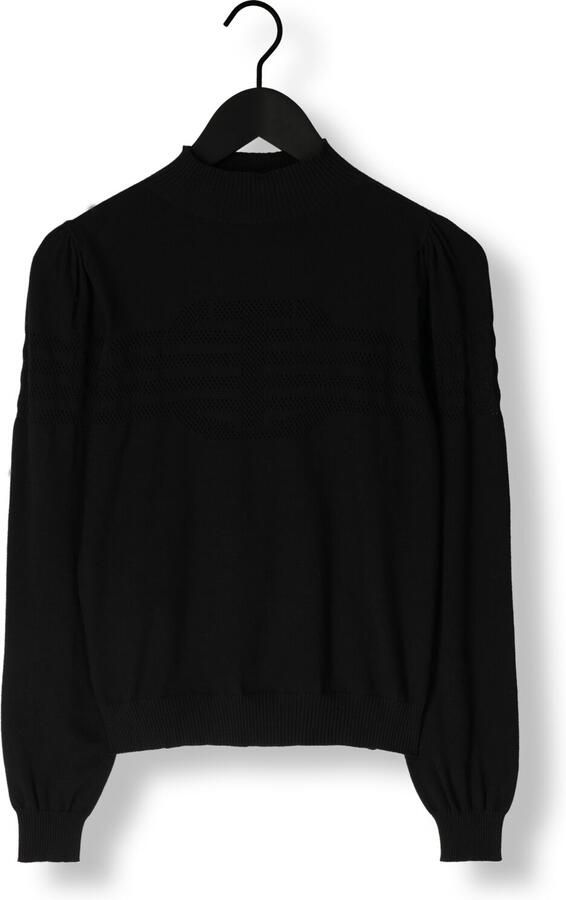 Twinset Zwarte Gebreide Trui met Ovaal T Logo Black Dames - Foto 3