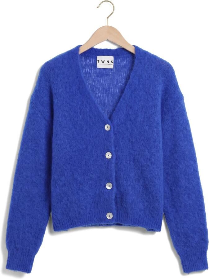 TWNS Dames Truien & Vesten Buttoned V-neck Long-sleeve Cardigan Blauw - Foto 2