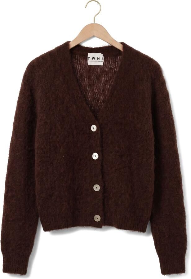 TWNS Dames Truien & Vesten Buttoned V-neck Long-sleeve Cardigan Bruin - Foto 4