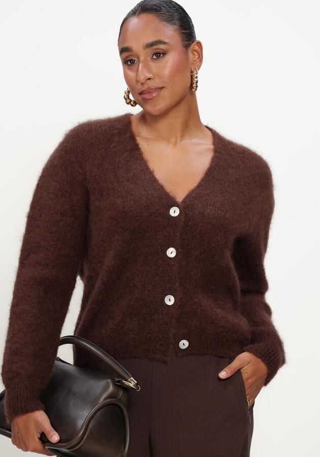 TWNS Dames Truien & Vesten Buttoned V-neck Long-sleeve Cardigan Bruin - Foto 3