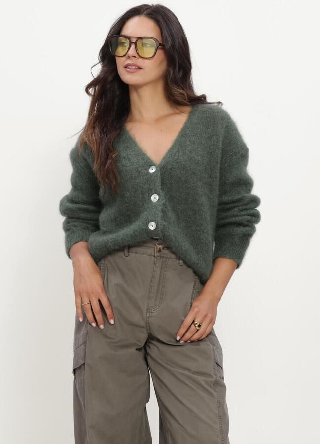 TWNS Dames Truien & Vesten Buttoned V-neck Long-sleeve Cardigan Groen