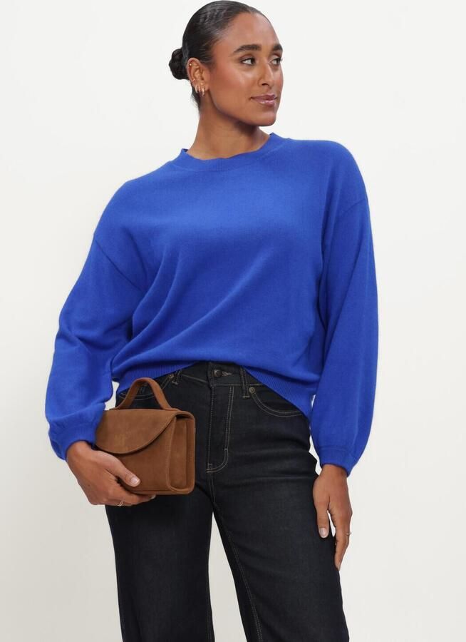 TWNS Dames Truien & Vesten Long Puffed Sleeves Round Neck Jumper Blauw