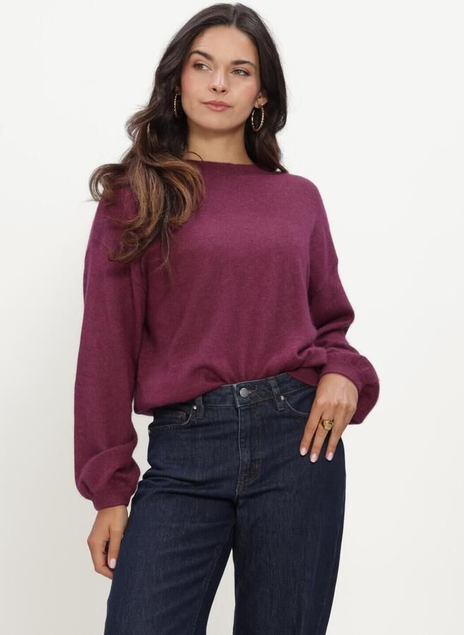 TWNS Dames Truien & Vesten Long Puffed Sleeves Round Neck Jumper Paars