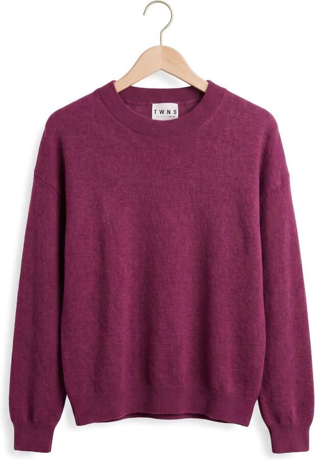 TWNS Dames Truien & Vesten Long Puffed Sleeves Round Neck Jumper Paars - Foto 4