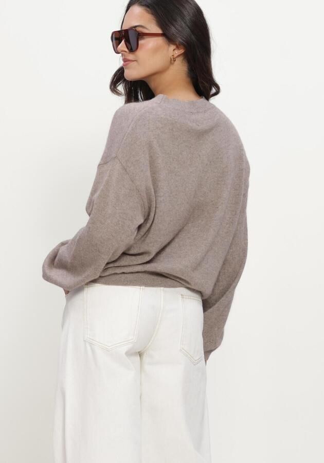 TWNS Dames Truien & Vesten Long Puffed Sleeves Round Neck Jumper Taupe - Foto 3