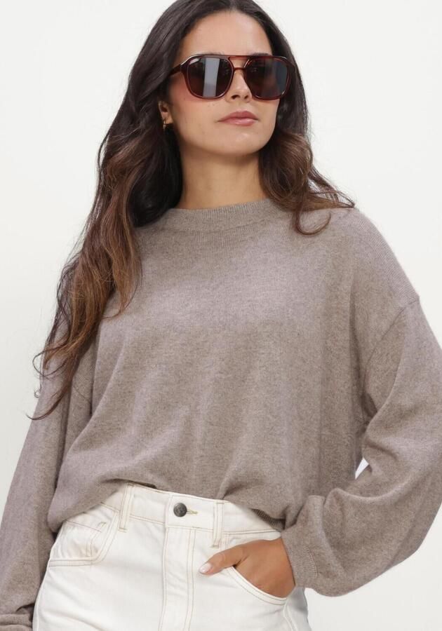TWNS Dames Truien & Vesten Long Puffed Sleeves Round Neck Jumper Taupe - Foto 4
