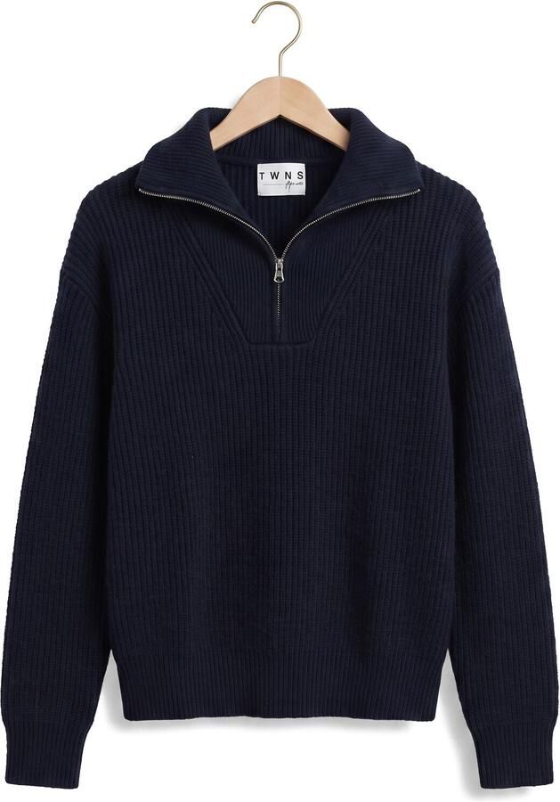 TWNS Dames Truien & Vesten Long-sleeved Trucker-neck Pullover Donkerblauw - Foto 4
