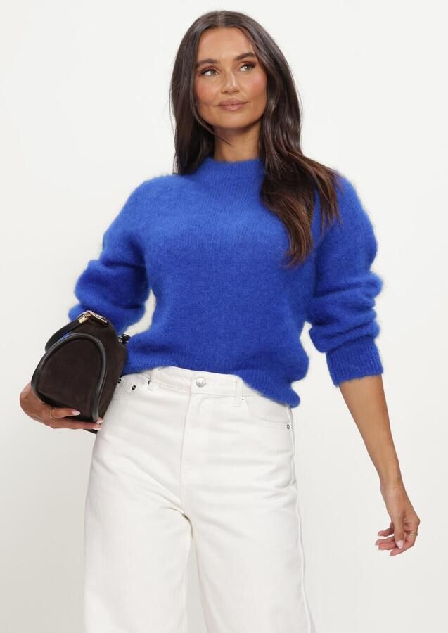 TWNS Dames Truien & Vesten Solid Long-sleeve Round Neck Sweater Blauw