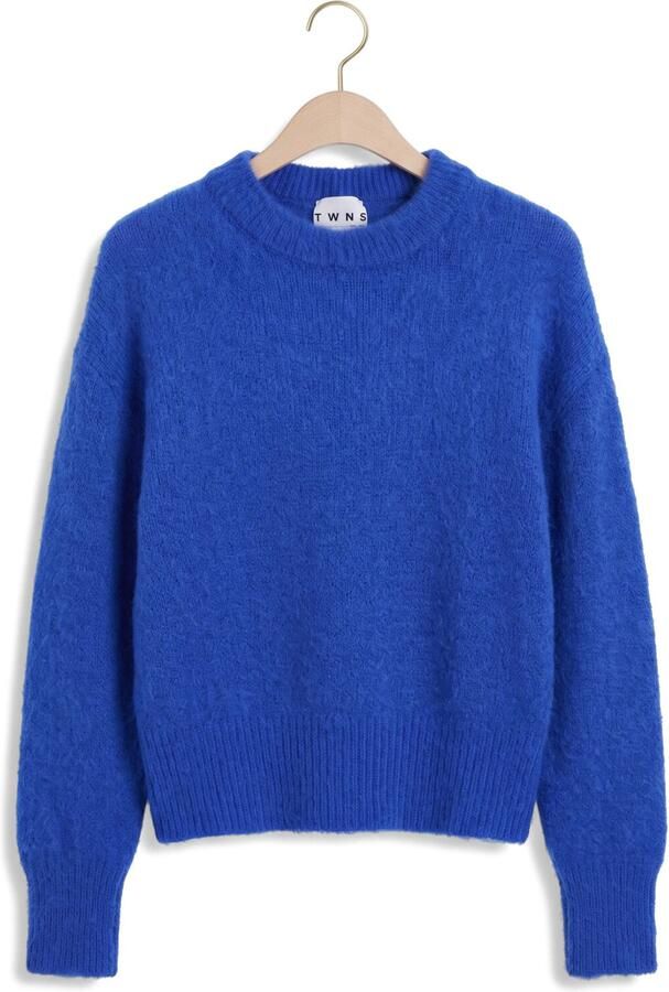 TWNS Dames Truien & Vesten Solid Long-sleeve Round Neck Sweater Blauw - Foto 4