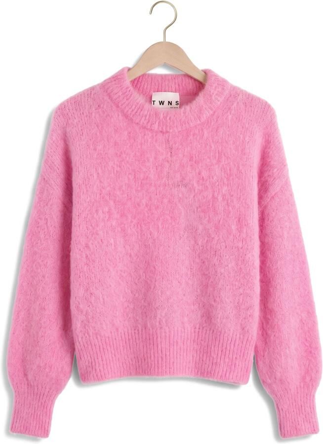 TWNS Dames Truien & Vesten Solid Long-sleeve Round Neck Sweater Roze - Foto 2