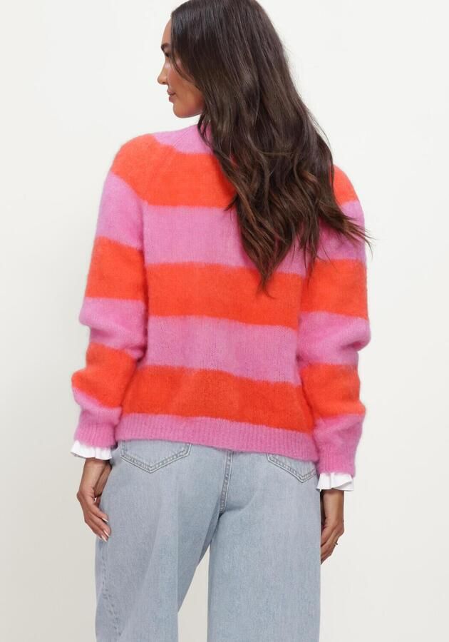 TWNS Dames Truien & Vesten Striped Buttoned Round Neck Long-sleeve Cardigan Roze - Foto 3