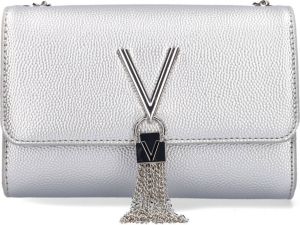 Valentino Bags metallic clutch Divina zilverkleurig
