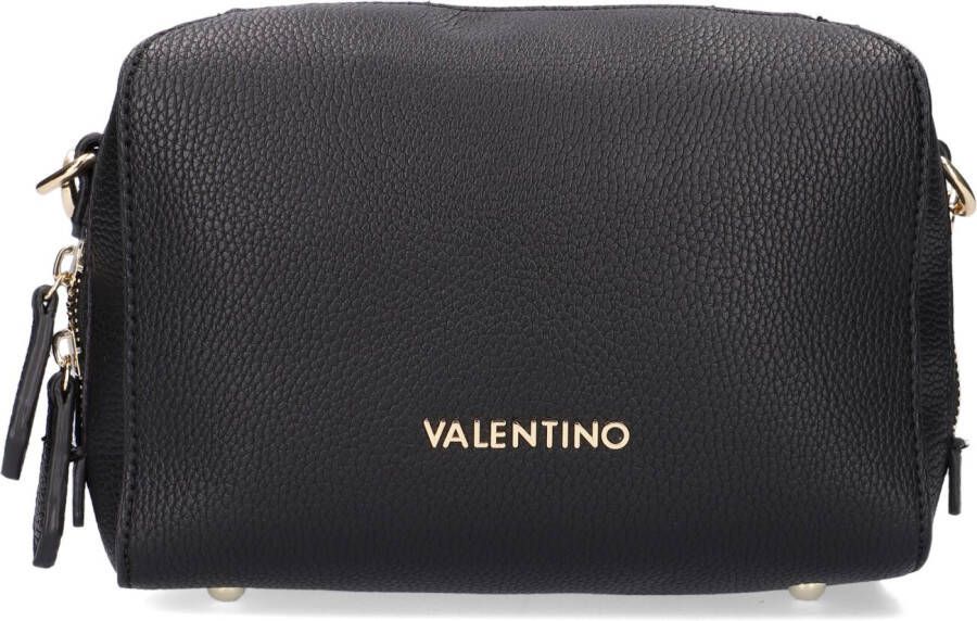 Valentino by Mario Valentino Zwarte Boxy Schoudertas met Gouden Details Black Dames