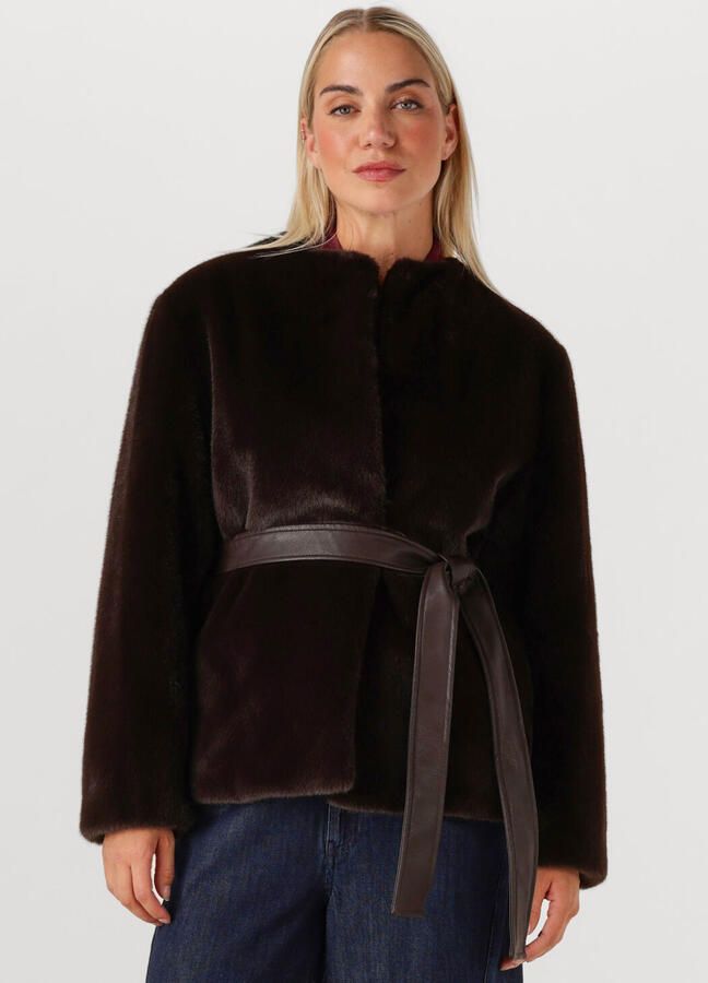 VANESSA BRUNO Dames Jassen Fabu Blouson Ml Bruin - Foto 4