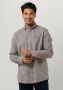 VANGUARD Heren Overhemden Long Sleeve Shirt Linen Cotton Blend 2 Tone Bruin - Thumbnail 1