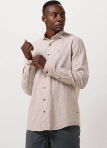 Vanguard Bruine Casual Overhemd Long Sleeve Shirt Linen Stripe