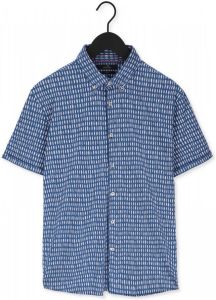 Vanguard Donkerblauwe Casual Overhemd Short Sleeve Shirt Fine Jersey With Print