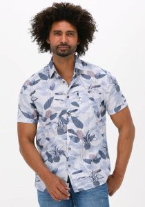 Vanguard Gebroken Wit Casual Overhemd Short Sleeve Shirt Lyocell Cotton Linen Flatweave