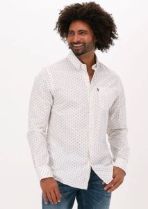 Vanguard Witte Klassiek Overhemd Long Sleeve Shirt Print On Poplin Stretch