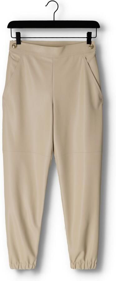 VANILIA Dames Broeken Faux Leather Side Zip Beige - Foto 3