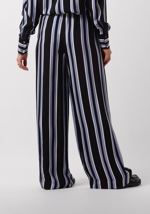 VANILIA Dames Broeken Striped Wide Leg Zwart