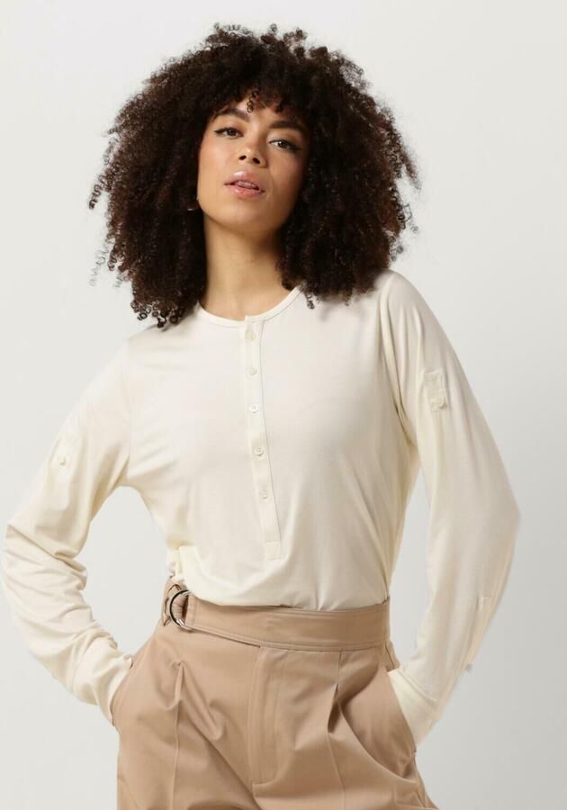 VANILIA Dames Tops & T-shirts Soft Jersey Henley Beige - Foto 4