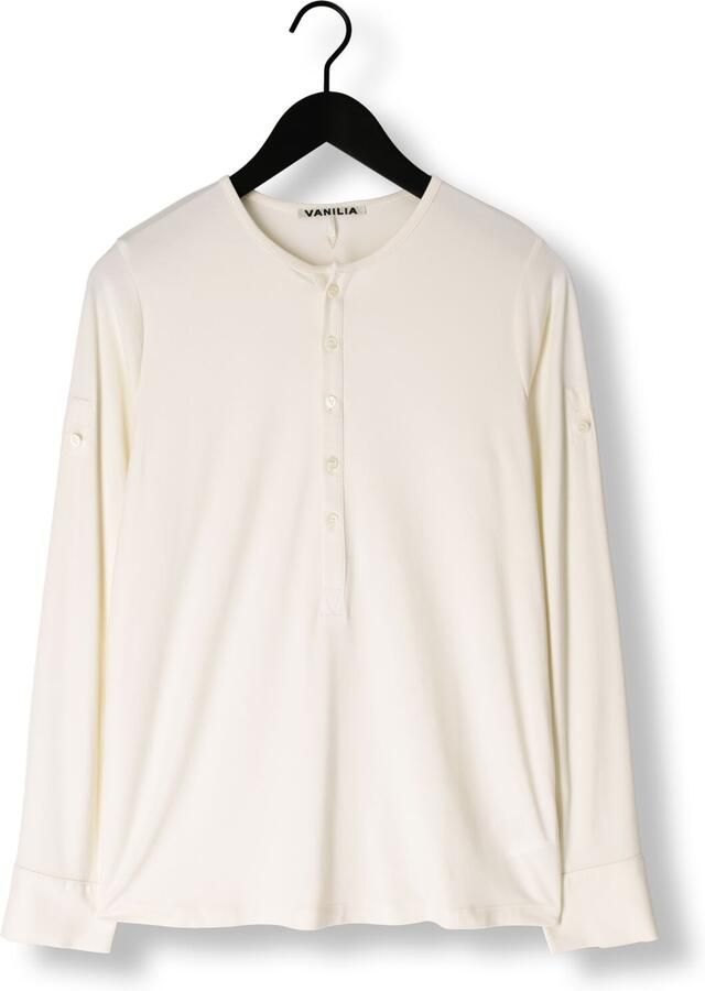 VANILIA Dames Tops & T-shirts Soft Jersey Henley Beige