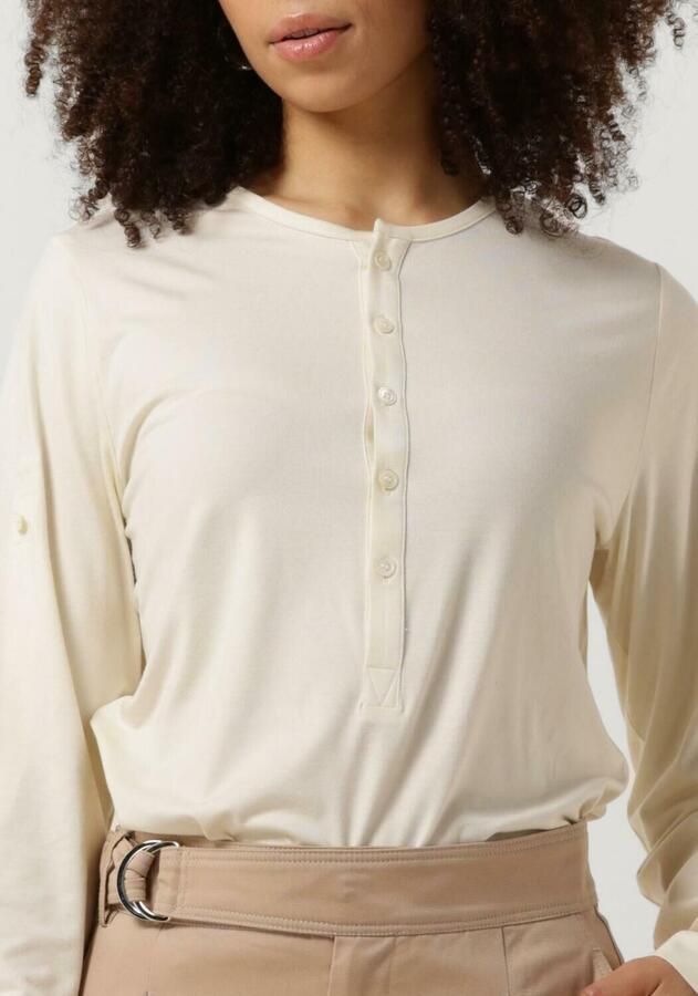 VANILIA Dames Tops & T-shirts Soft Jersey Henley Beige - Foto 2
