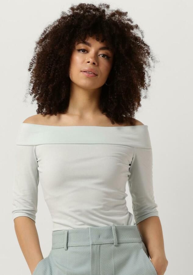 VANILIA Dames Tops & T-shirts Viscose Off Shoulder Ssl Blauw - Foto 4