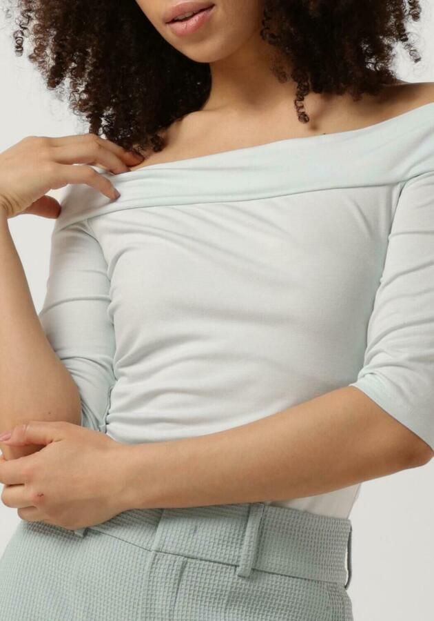 VANILIA Dames Tops & T-shirts Viscose Off Shoulder Ssl Blauw - Foto 3