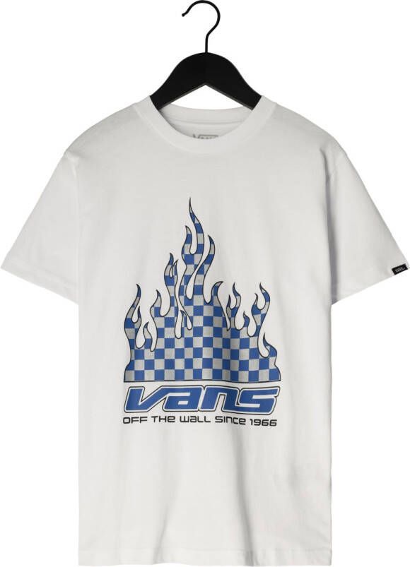VANS Jongens Polo's & T-shirts Reflective Checkerboard Flame Ss White Wit-146