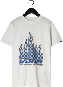 Vans Witte T-shirt Reflective Checkerboard Flame Ss White