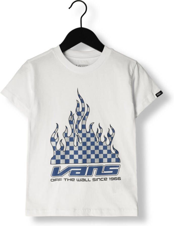 VANS Jongens Polo's & T-shirts Reflective Checkerboard Flame Ss White Wit