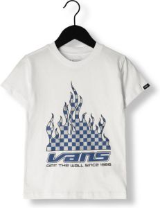 Vans Witte T-shirt Reflective Checkerboard Flame Ss White