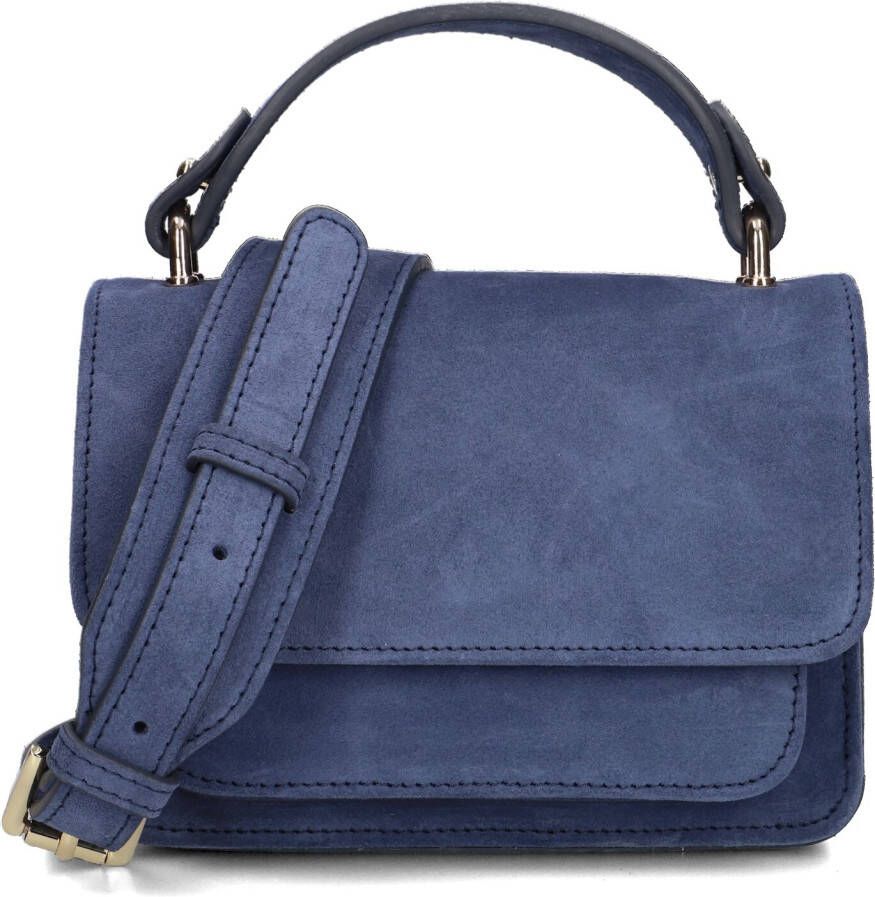 Via Vai Beige Suède Crossbody Schoudertas Blue Dames