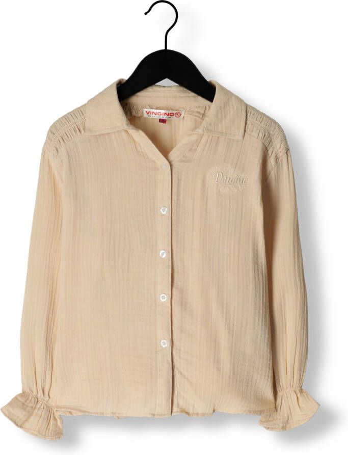 VINGINO blouse Lasley beige Meisjes Katoen V-hals Effen 152