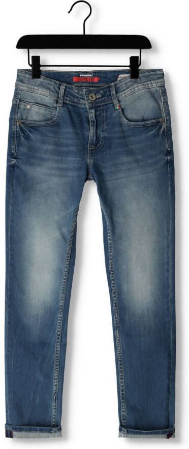 VINGINO skinny jeans APACHE mid blue wash Blauw Jongens Stretchdenim Effen 122