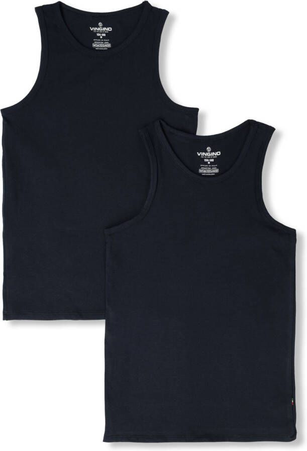 VINGINO hemd set van 2 donkerblauw Jongens Stretchkatoen (duurzaam) Ronde hals 170 176