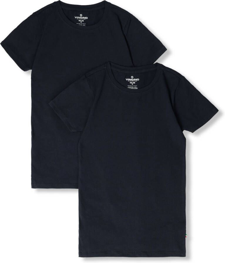 VINGINO basic T-shirt set van 2 donkerblauw Jongens Stretchkatoen Ronde hals 170 176