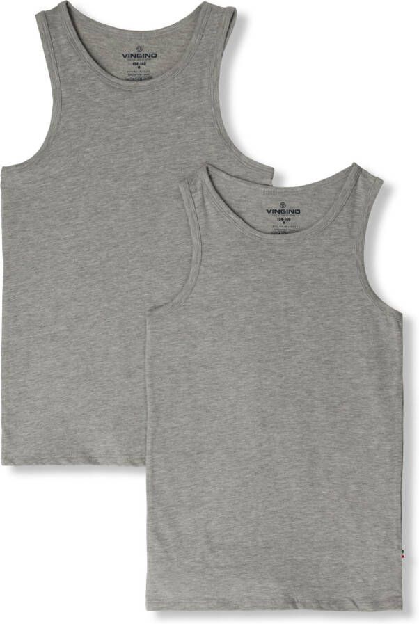 VINGINO hemd set van 2 grijs melange Jongens Stretchkatoen (duurzaam) Ronde hals 170 176