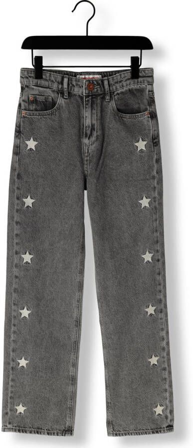 VINGINO loose fit jeans Cato Star met sterren grey vintage Grijs Meisjes Denim 110