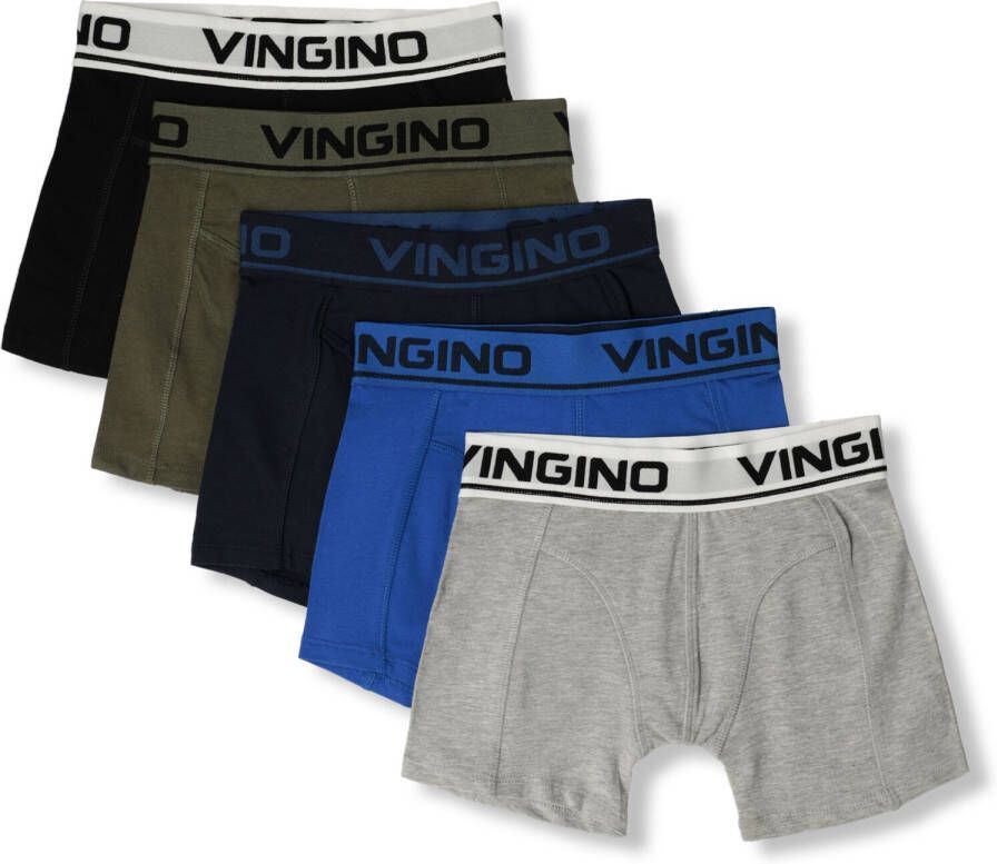 VINGINO boxershort set van 5 grijs blauw zwart Jongens Stretchkatoen 170 176