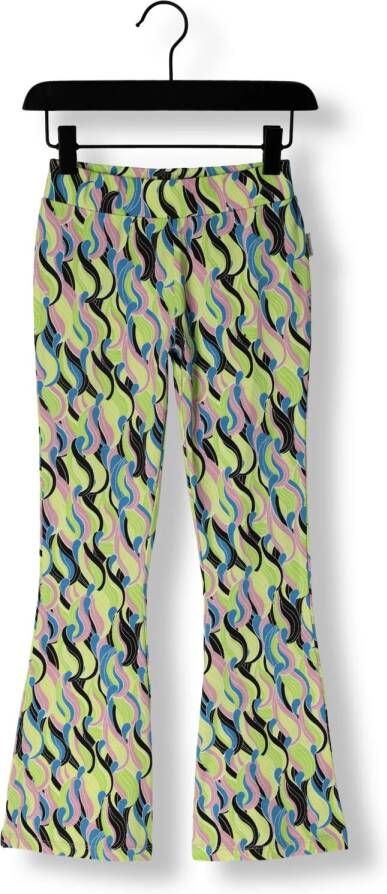 VINGINO flared broek Sabina met all over print groen roze blauw Meisjes Katoen 116